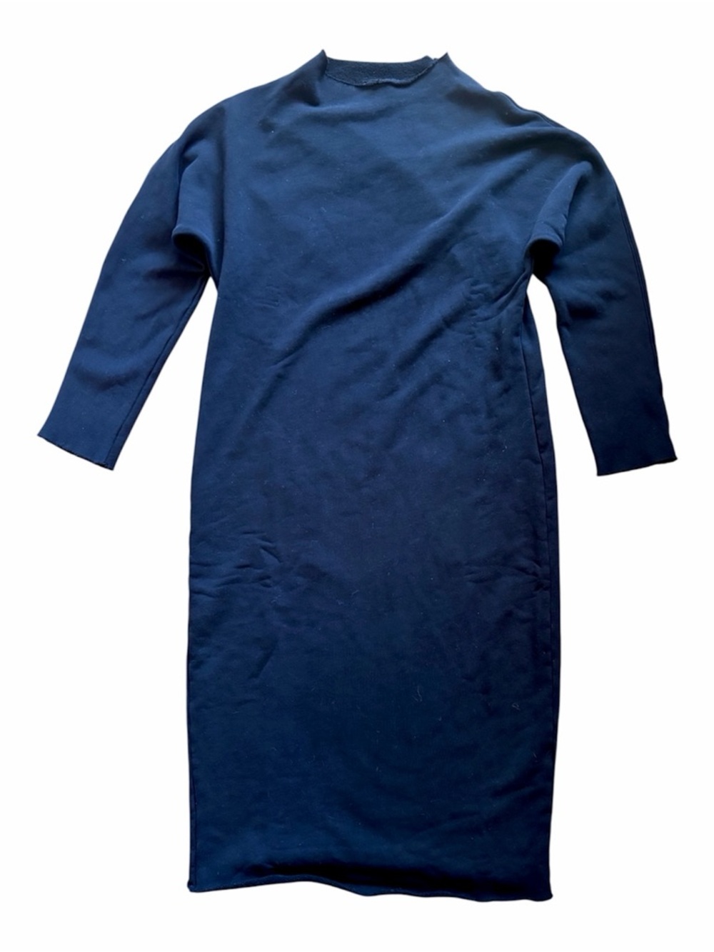 Frank & Eileen Izzie Sweatshirt Party Dress Funnel Neck Midi Black Fleece Size M - Picture 4 of 9
